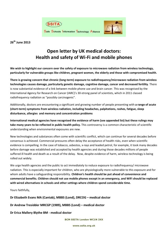 Open Letter from UK Doctors