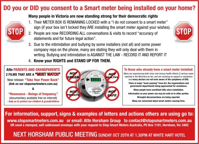 Advert in Advertiser stop smart meters 16 10 2013